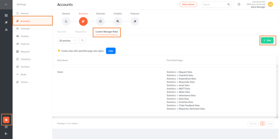 Custom Manager Roles - FacilityBot - Facilities Management Software