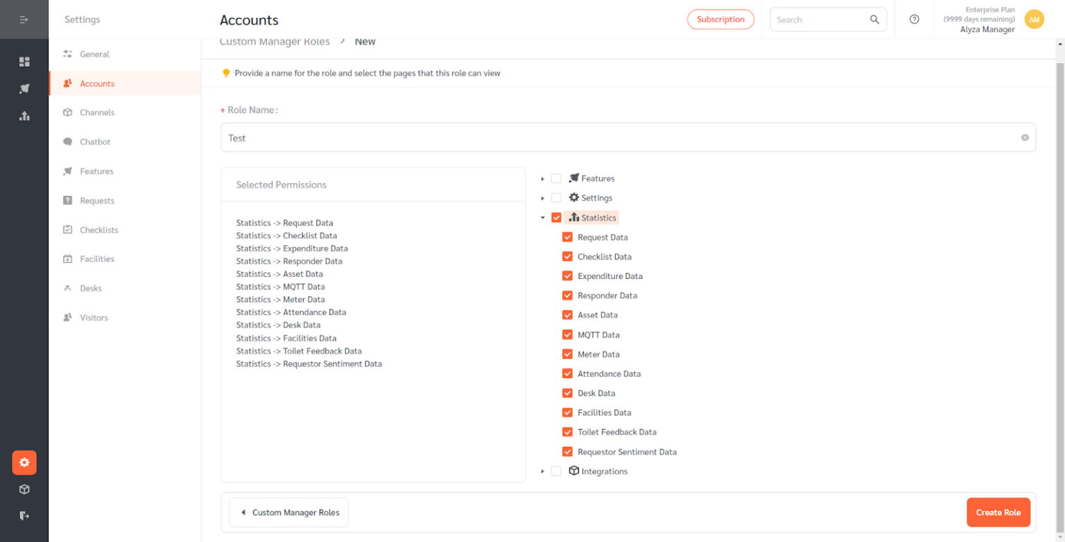 Custom Manager Roles - FacilityBot - Facilities Management Software