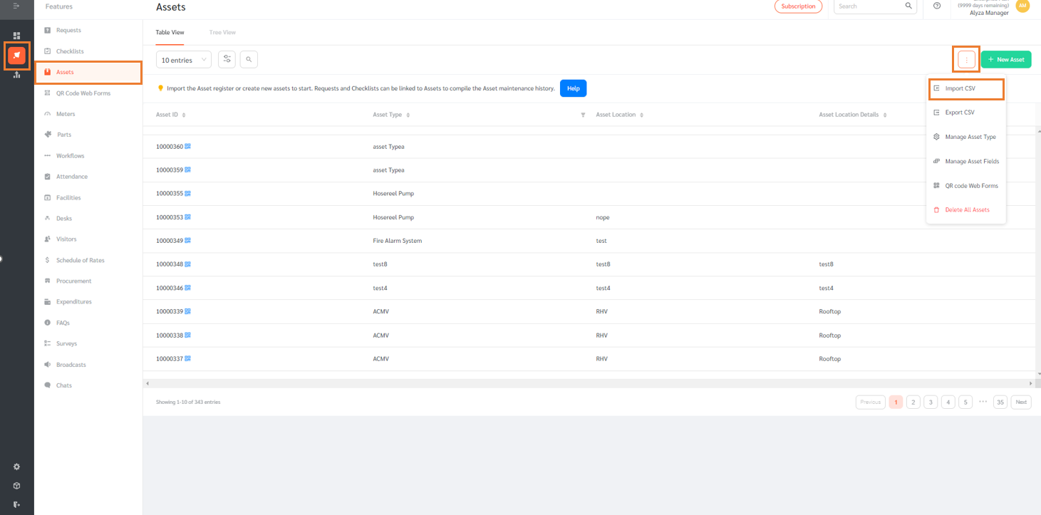 Importing Assets from CSV / Excel - FacilityBot - Facilities Management ...