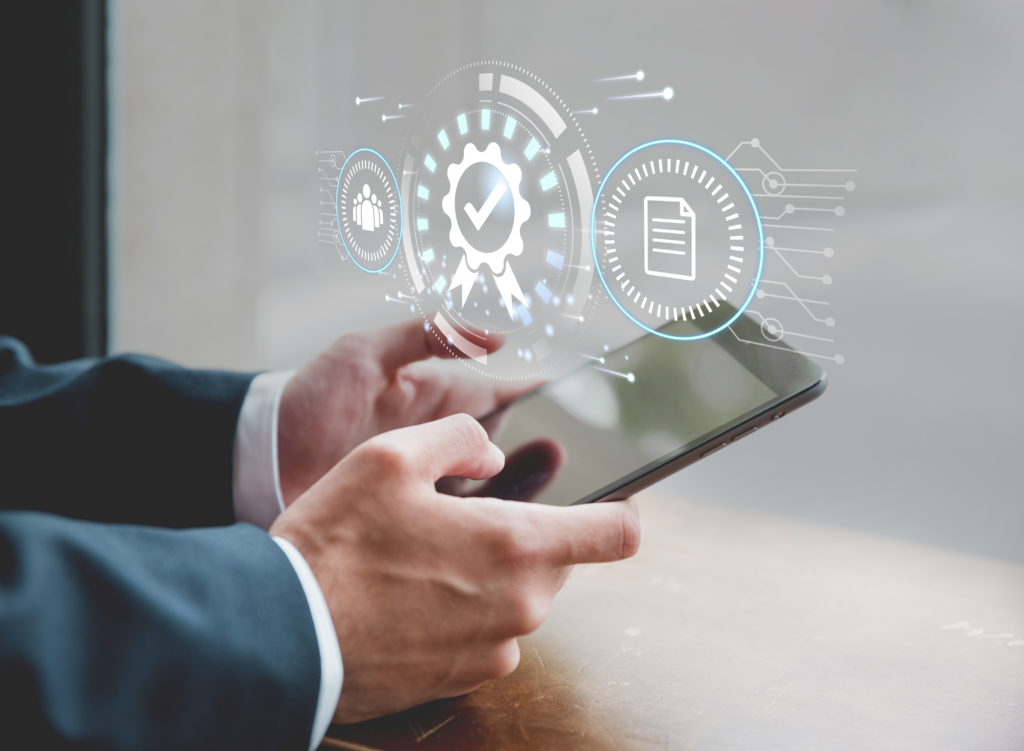 Facility manager using mobile CMMS for improved productivity