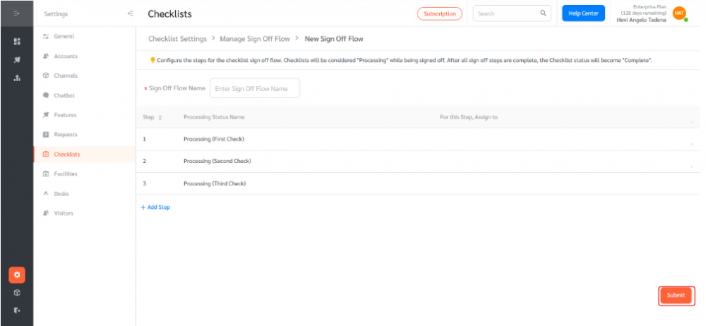 Multiple Sign Off Multiple Sign Off for Checklists - FacilityBot - Facilities Management ...