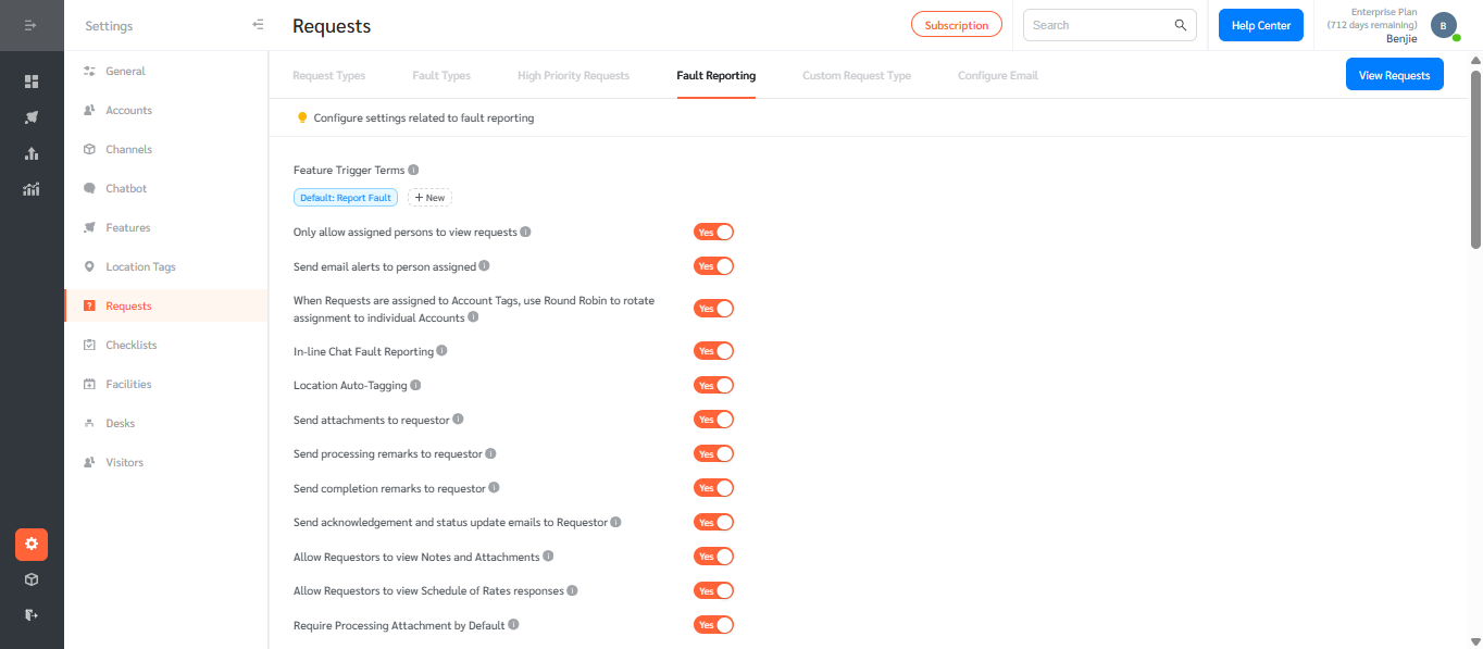Requests - FacilityBot - Facilities Management Software
