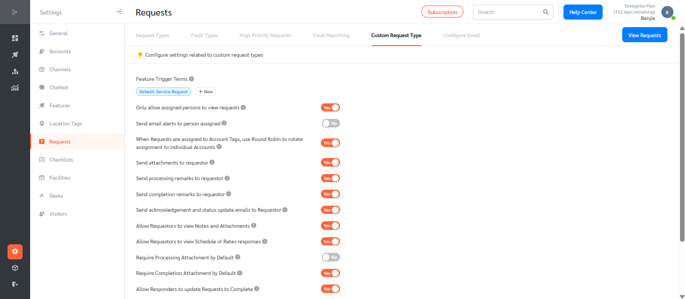Requests - FacilityBot - Facilities Management Software