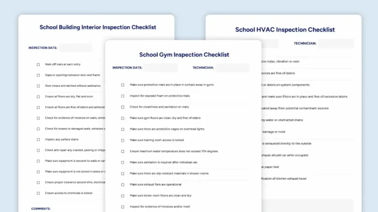 building maintenance checklist for schools