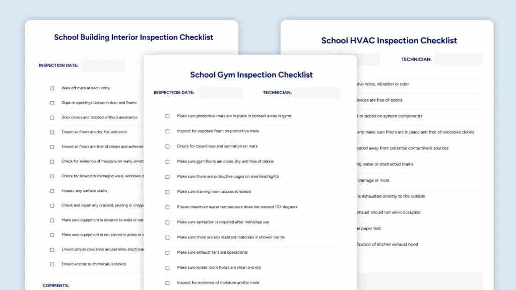 building maintenance checklist for schools